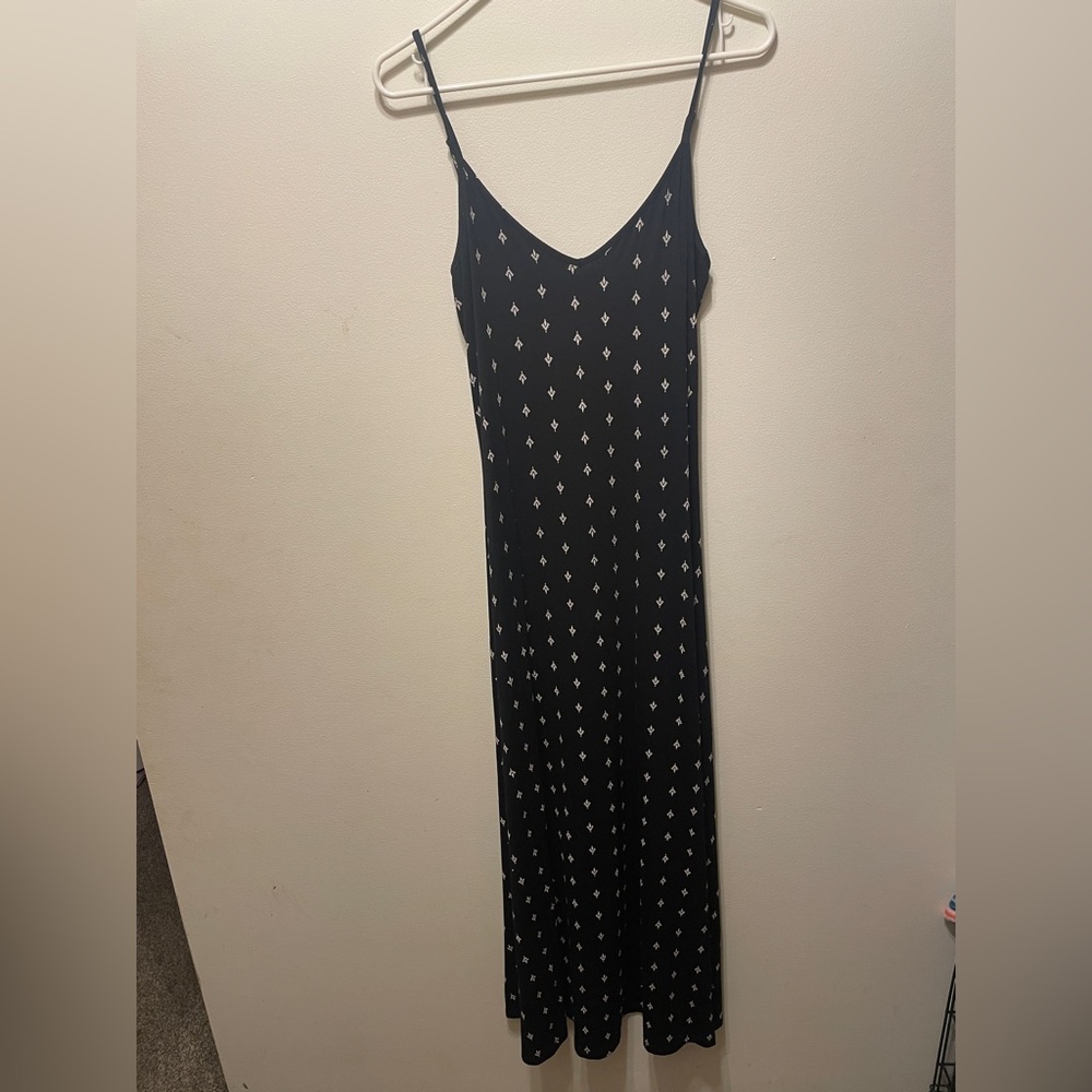 Ann Taylor Loft Womens Maxi Print Sleeveless Dress Black Size MP
